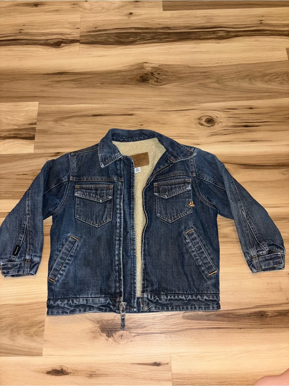 Old Navy Blue Denim Jacket with Sherpa Interior Size XS